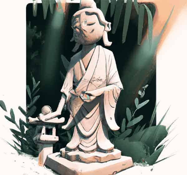 Une illustration originale d'une statue japonais