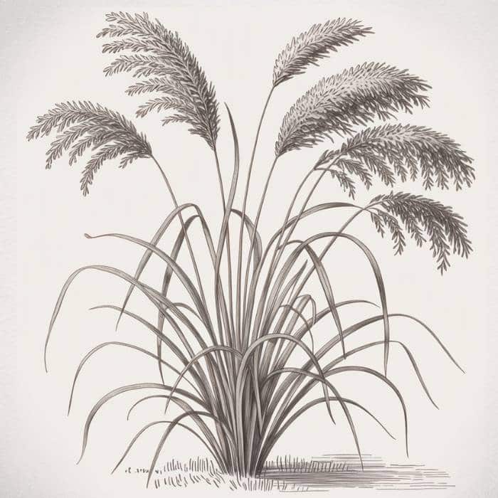 Illustration de Miscanthus sinensis - Herbe à éléphant 1
