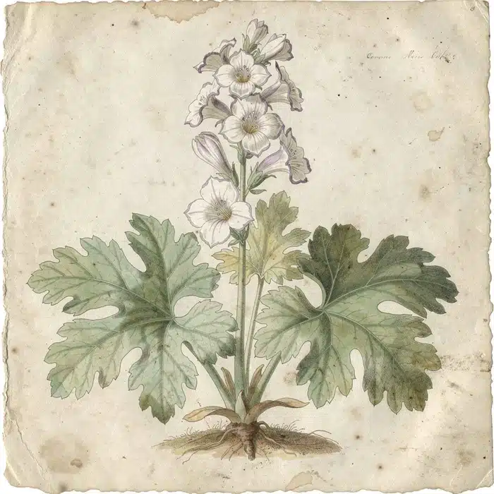 Illustration d'une plante Acanthus mollis (style dessin botanique vintage)