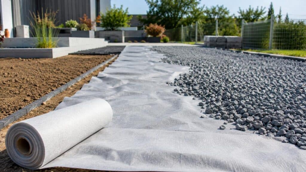 géotextile aux abords du bassin 2